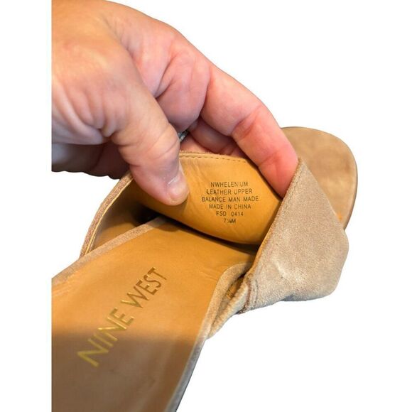 Nine West Women's Suede Helenium Sueded Heeled Sandals SZ 8 womens - Picture 7 of 9